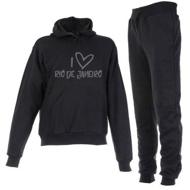 Imagem de Conjunto Moletom Infantil Rio De Janeiro Preto Forrado-Unissex