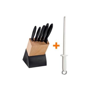 Imagem de Kit - Faqueiro Plenus 6 Peças + 1 Chaira Estriada 10 Pol Profissional - Tramontina