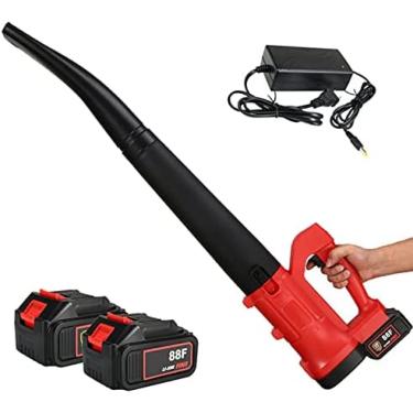 Imagem de Soprador De Folhas Alimentado Por Bateria, Soprador De Folhas Sem Fio De 20 V Com 2 Baterias E Carregador, Varredor De Mão Leve, Para Soprar Poeira De Limpeza De Folhas,Hilarious123
