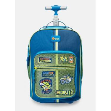 Mochila grande 2 rodinhas dino surf puket