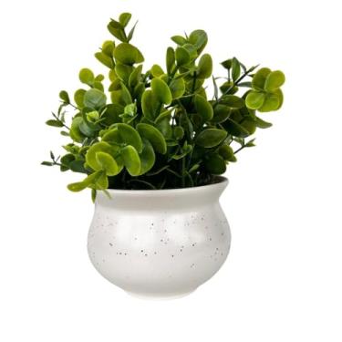 Imagem de Vaso cachepot sala quarto branco estilo granilite p/planta