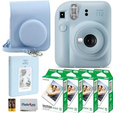 Imagem de Fujifilm Câmera instantânea Instax Mini 12 (azul pastel) + mini filme instantâneo Fuji Instax – 40 folhas + pacote de presente para câmera instantânea