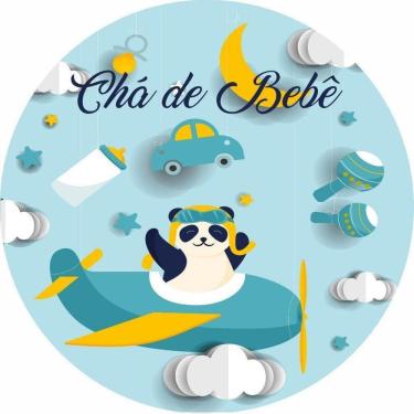 Imagem de Painel Redondo 3D Sublimado Cha De Bebê Frd-4577
