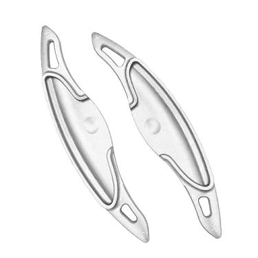 Imagem de HIBEYO Extensões de câmbio para Hyundai I30 Wagon N Line Veloster KONA N Elantra Avante GT N-line CN7 2019-2023 Acessórios de decoração de metal para volante - Prata