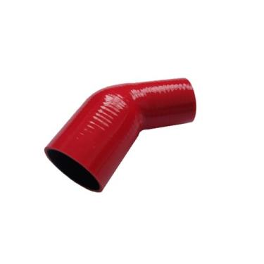Imagem de JOIUYOLJ Acoplador de mangueira de cotovelo de redução de 45 graus ID 3 a 9,5 cm (76 mm a 95 mm) para tubo de admissão de ar direto universal Turbo Intercooler reforçado 4 camadas 5,4 mm (45D-ID76-95)