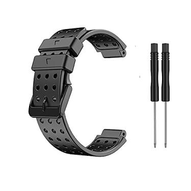 Imagem de Pulseira de relógio preta para Garmin Approach S20/ S5/ S6, pulseira de substituição personalizada de silicone macio compatível com Garmin Forerunner 220/230/ 235/620/ 630/ 735XT/ 235lite