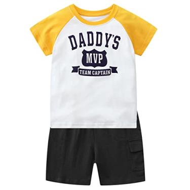 Imagem de CRAZY GOTEND Conjunto de manga curta de dinossauro para meninos, 2 peças, 18/24 m, preto, Amarelo, 5-6 Anos