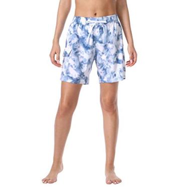 Imagem de Nonwe Short feminino de corrida secagem rápida sólido verão férias surf shorts cordão azul gelo PP