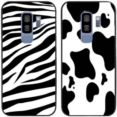 Imagem de 2 peças zebra vaca leite impresso TPU gel silicone capa de telefone traseira para Samsung Galaxy todas as séries (Galaxy S9 Plus / S9+)