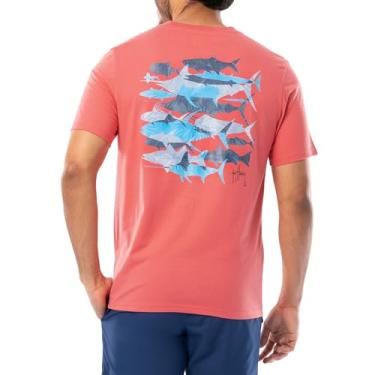 Imagem de Guy Harvey Camiseta masculina de manga curta da coleção Billfish, Silos de palmeira de corais temperados, P