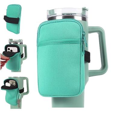 Imagem de LMYUHONG Bolsa de garrafa de água para acessórios Stanley Cup 1,134 g 567 g 850,5 g, bolsa de copo com bolso versátil, para cartões, chaves, fone de ouvido. Adequado para telefones, uso para corrida