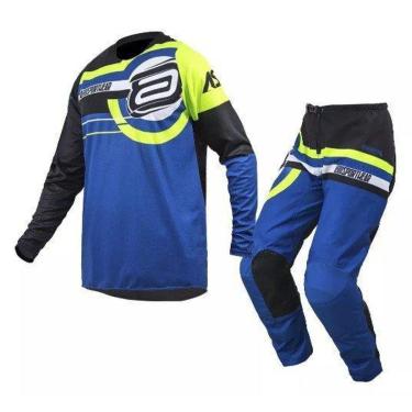 Imagem de Conjunto Calca + Camisa Asw Image Target Trilha Motocross Azul-Unissex