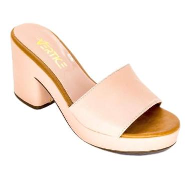 Imagem de Tamanco Feminino Salto Meia Pata Embutida - Rosé 39