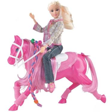 Imagem de Brinquedo figura cavalo fashion rosa e acessorios lider 2458