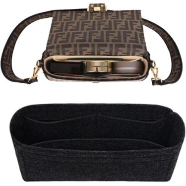 Imagem de Chispee Bolsa organizadora organizadora de feltro com bolso para baguete, bolsa pequena, com acabamento, bolsa interna, organizador de inserção para mulheres, bolsa de armazenamento interna, bolsa de