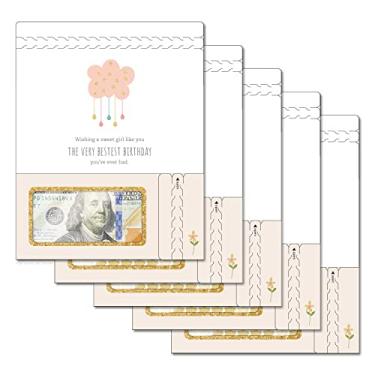 Imagem de ZipGifts Cartão de Natal | Porta-dinheiro com zíper com janela de plástico transparente para dinheiro, cheque e vale-presente, Aniversário | Luz do sol e arco-íris | Pacote com 5, Moderno