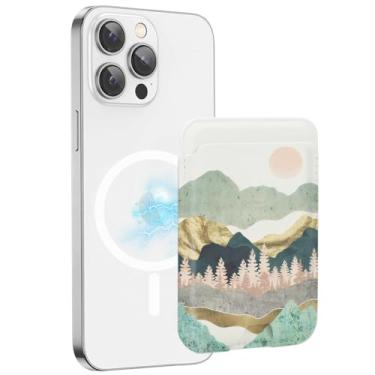 Imagem de BayPastel X Para carteira de cartão MagSafe, design de carteira magnética de couro fino para celular com suporte de cartão de crédito para iPhone 15/14/13/12 Mini/Plus/Pro/Pro Max, serve para 3