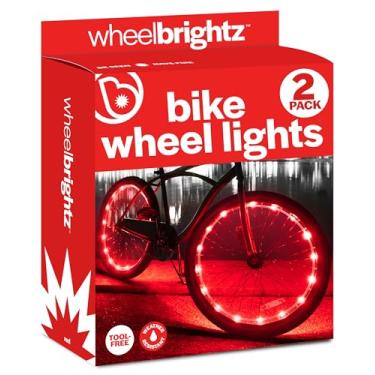 Imagem de Brightz Wheelbrightz Pacote com 2 luzes de roda de bicicleta, vermelhas - luzes LED de bicicleta para pneus - Peças e acessórios de iluminação de bicicleta - Diversão de verão ao ar livre para meninos