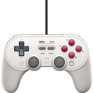 Imagem de Controle com fio 8BitDo Pro 2, edição G Glassic, branco