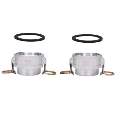 Imagem de DERPIPE Encaixe Camlock PartB de alumínio – 10 cm trava de came fêmea x 10 cm macho NPT tipo B mangueira ranhura de came adaptador de desconexão rápida (pacote com 2)
