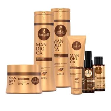 Imagem de Haskell Mandioca 300ml Kit para Crescimento Capilar 6 Itens