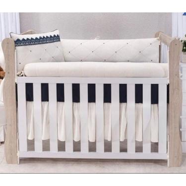 Imagem de Kit Enxoval Berço Americano Tecido em Linho 8 Peças - Beatriz Baby Enx