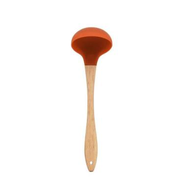 Imagem de Concha Cabo Madeira Nature Coral 29Cm Silicone - Mai Home