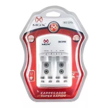 Imagem de Carregador Pilha Bateria Aaa Aa 9v Recarregavel Com Autostop - Mox