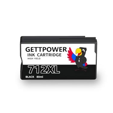 Imagem de GETTPOWER Cartuchos de tinta 712XL 712: Cartucho de tinta 712 Designjet de substituição compatível com impressoras HP Designjet T210 Ink HP Designjet T650 T630 T230 Studio Plotter