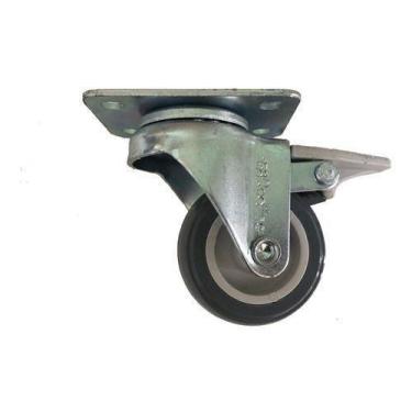 Imagem de (4pçs) Rodizio Placa Girat. C/ Freio 1pol. R158 Bp Pvc Anti Risco 25kg