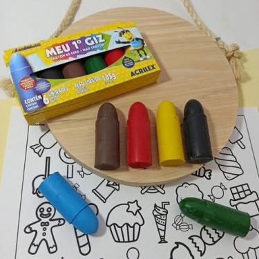 Imagem de Giz de Cera Curto Meu Primeiro Giz 06 Cores - Acrilex 