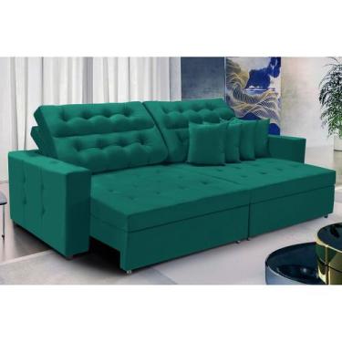 Imagem de Sofá Texas 2.60m Retrátil e Reclinável - Sofisticato, verde
