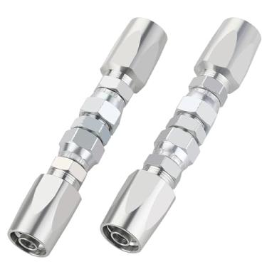 Imagem de ANCIMOON 2 peças de acessórios hidráulicos reutilizáveis de 1/5.1 cm, kit de reparo de mangueira hidráulica tamanho nº 08