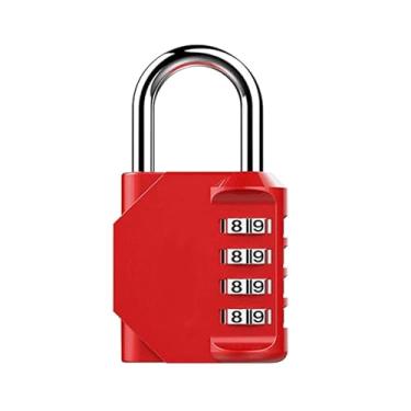 Imagem de Fechadura de combinação de 4 dígitos, trava de armário redefinível, cadeado de combinação de metal à prova d'água para armário de academia escolar, armário esportivo, cerca, caixa de ferramentas,