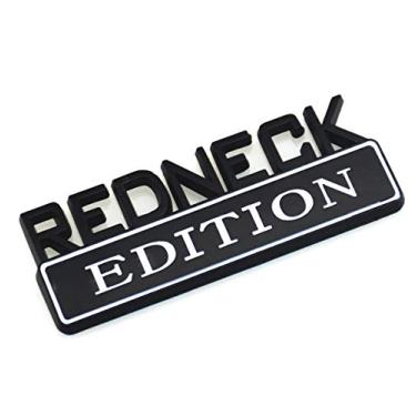 Imagem de 1 peça de 7,9 cm Edição Redneck Emblema Exterior Carro Caminhão Barco Decalque Logo Substituição para F-150 F250 F350 Silverado RAM 1500 (Preto/Wthite)