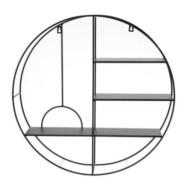Imagem de prateleira nicho de metal redondo 3 andares multiuso - Oikos, 7KG, PRE