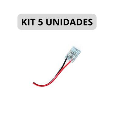 Imagem de KIT 5 Conector Rabicho Engate Rapido Fita LED 10mm 12V 24V 110V 220V -
