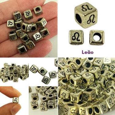 Imagem de 15 pçs Entremeios de signos dourado  ABS 7MM p/ colar pulseira bijuter