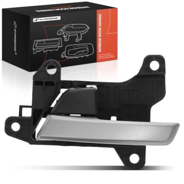 Imagem de A-Premium Maçaneta interior do lado do motorista dianteiro ou traseiro esquerdo compatível com Hyundai Elantra 2017 2018 2019 2020, caixa preta com alavanca prateada, substituição # 82610-F2000,