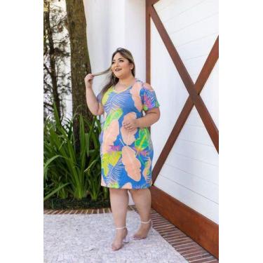 Imagem de Vestido Midi Viscolycra Ombro De Fora Plus Size - Luh May, xg, Azul