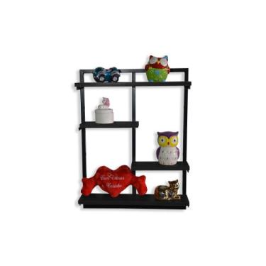 Imagem de Nicho Industrial Metalon Prateleira MDF Mod. Joy - Hayner, Preto