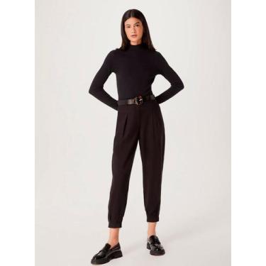 Imagem de Blusa Manga Longa Hering 4FD5 Feminina Gola Alta Canelada Ribana T. P/