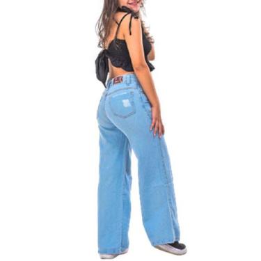 Imagem de Calça Jeans Wide Leg e Pantalona Infantojuvenil - MG acessorios, Jeans
