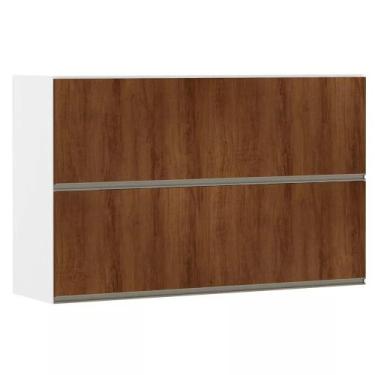 Imagem de Armário Perola Basculante Duplo 120 cm 2 Portas Luciane, Branco Polar/