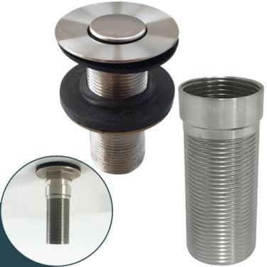 Imagem de Valvula Para Cuba De Apoio Sobrepor com Prolongador Inox 7/8 Ralo de P