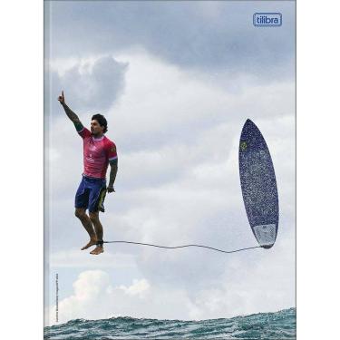 Imagem de Caderno Costurado Universitário Tilibra Gabriel Medina Capa Dura 80 Folhas - Embalagem com 5 Unidades