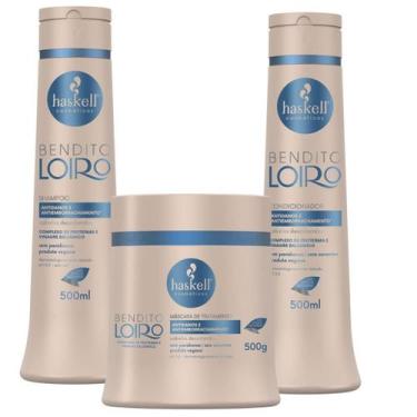 Imagem de Kit Haskell Bendito Loiro Shampoo Condic e Máscara 500g/ml