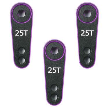 Imagem de Raflot 3 peças 25T Servo Buzina Alumínio 25 dentes Servo Braço de Direção M3 Roscas para TRX4 Axial SCX10 Yikong Futaba RC Crawler Truck (Preto Roxo)