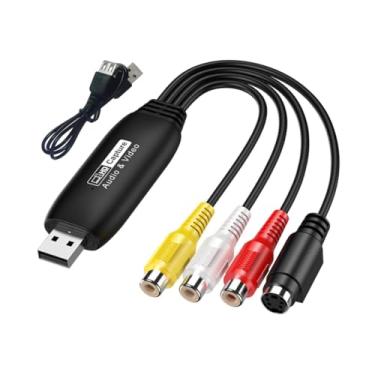 Imagem de AsrMyjcx Placa de captura de vídeos AV para USB 2.0 Conversor analógico para digital Dispositivo de captura de vídeos 1080P para transmissão ao vivo em para PC, Fêmea