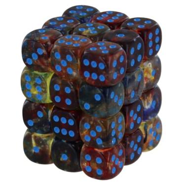Imagem de Chessex Nebulosa 12 mm d6 Noturno/Azul com Bloco de Dados Luminário (36 dados)